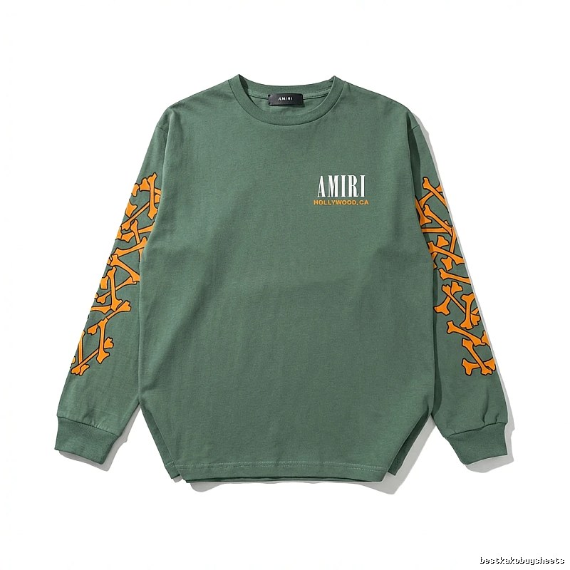AMIRI Trendy and Cool Style Olive Green Sweatshirt