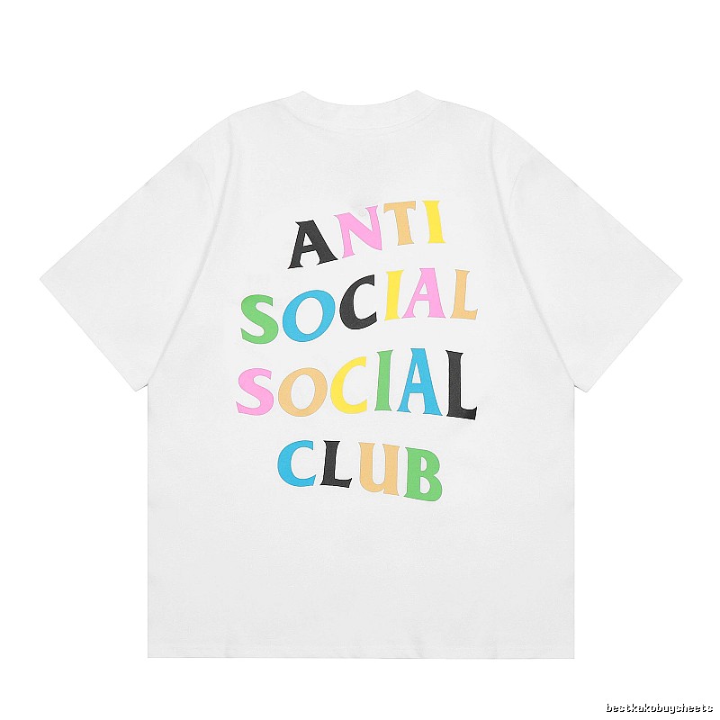 Anti Social Social Club Streetwear Logo T-shirt Black Orange Anti with Logo Accent