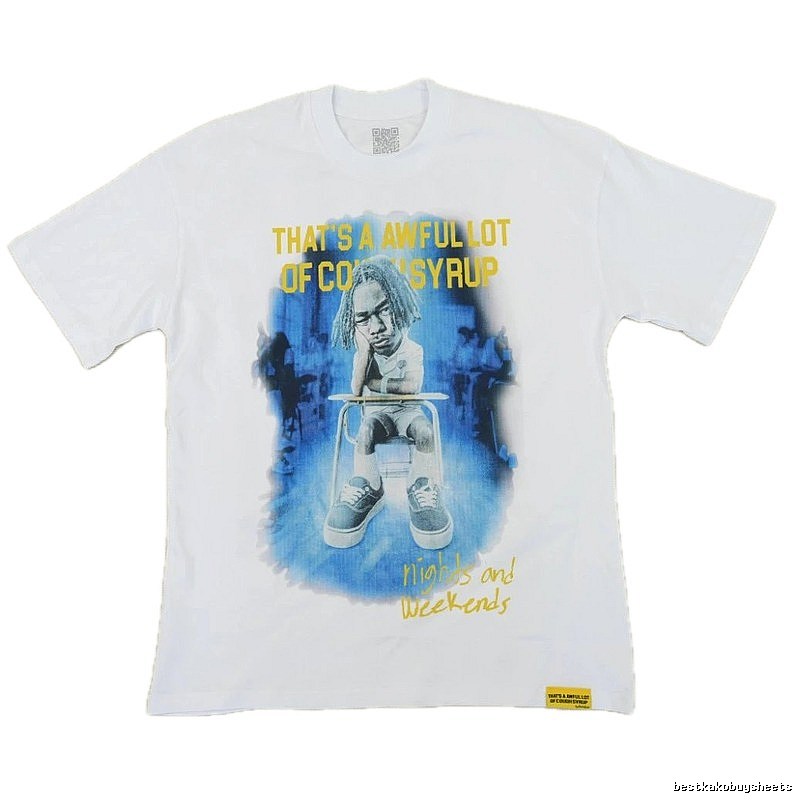 AwfulLot Portrait Print Hip-hop Style White T-shirt