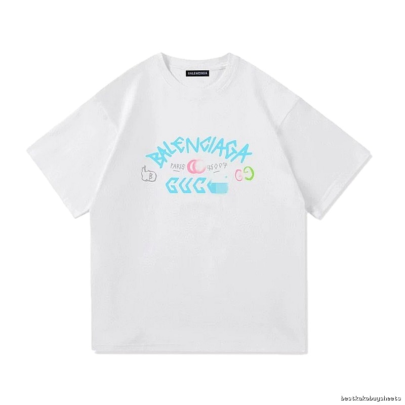 Balenciaga Co-branded Graffiti Street Style White T-Shirt