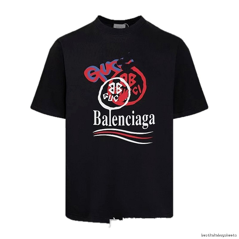 Balenciaga Co-branded Graffiti-style Black T-shirt