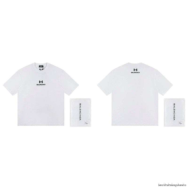 Balenciaga Co-branded Trendy Printed White T-Shirt