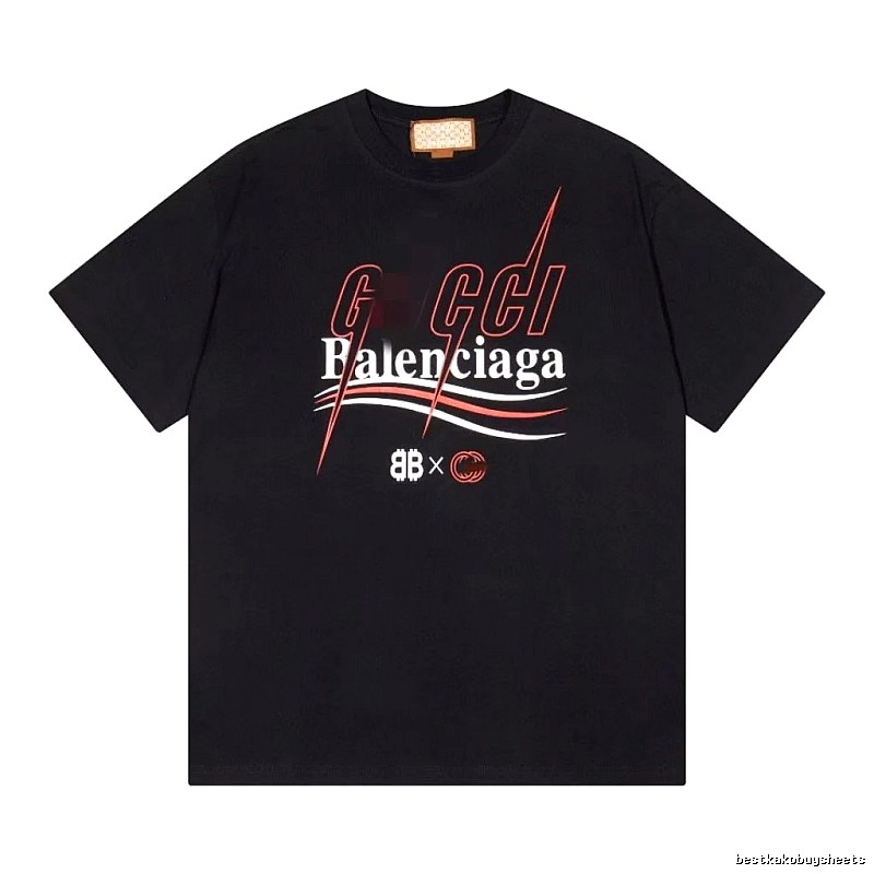 Balenciaga Co-branded Trendy Style Black Short-sleeve T-shirt