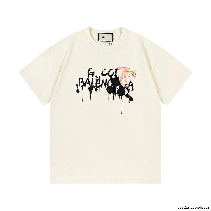 Balenciaga Graffiti Collaboration Street Style Off-White T-Shirt