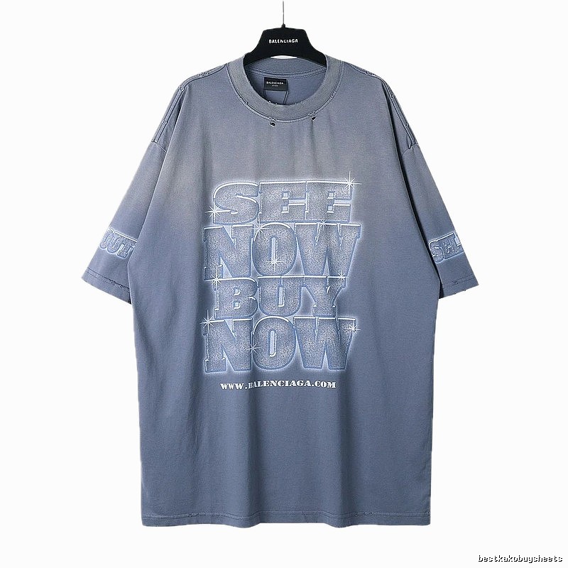 Balenciaga letter grey short-sleeve