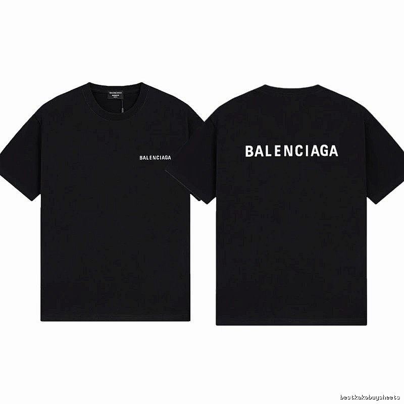 Balenciaga Letter Print Minimalist Style Black T-shirt