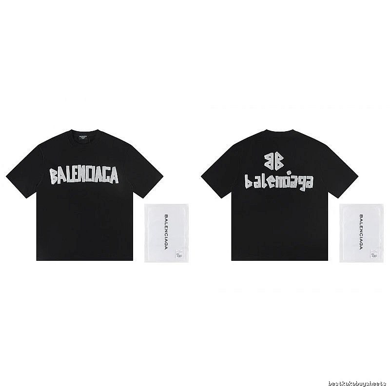 Balenciaga Letter Print Street Style Black T-Shirt