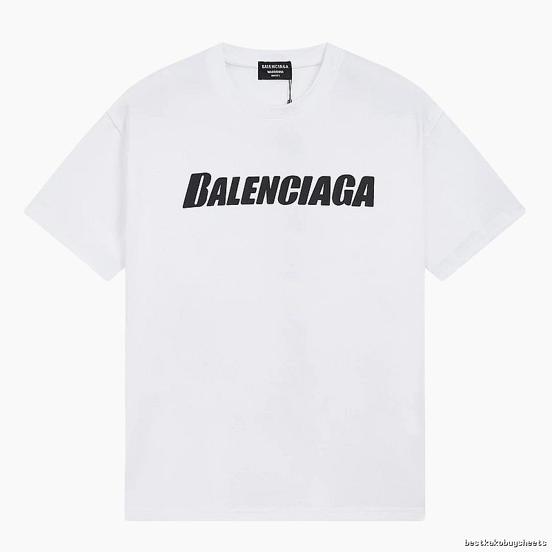 Balenciaga Letter Print Trendy White T-Shirt
