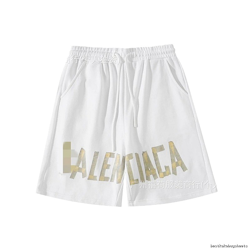Balenciaga letter-print white shorts