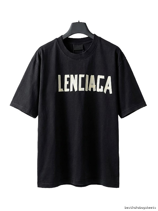 Balenciaga letter-style black T-shirt