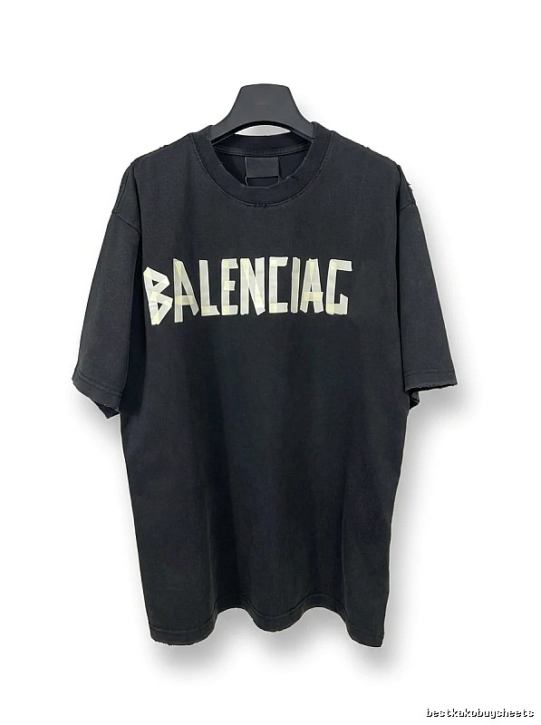 Balenciaga letter-style black T-shirt