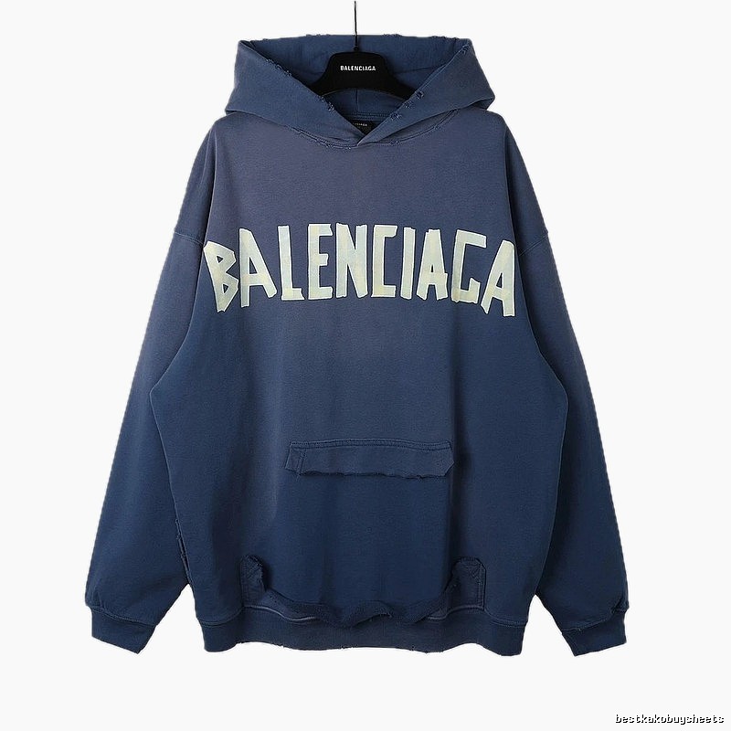 Balenciaga letter-style blue sweatshirt