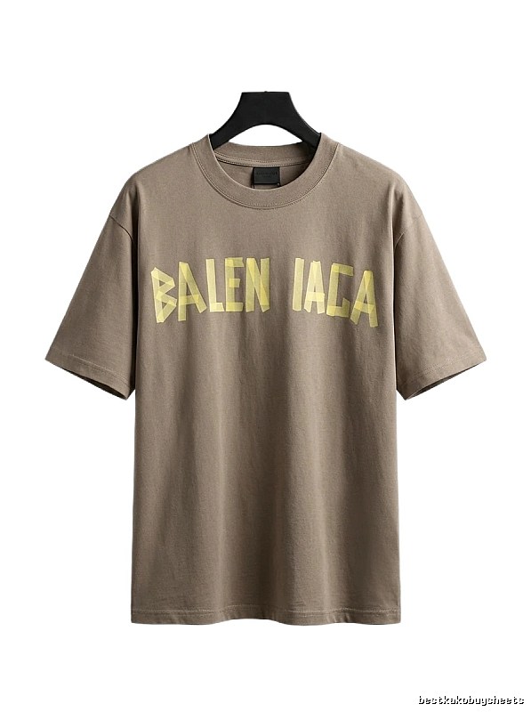 Balenciaga letter trendy brand khaki T-shirt