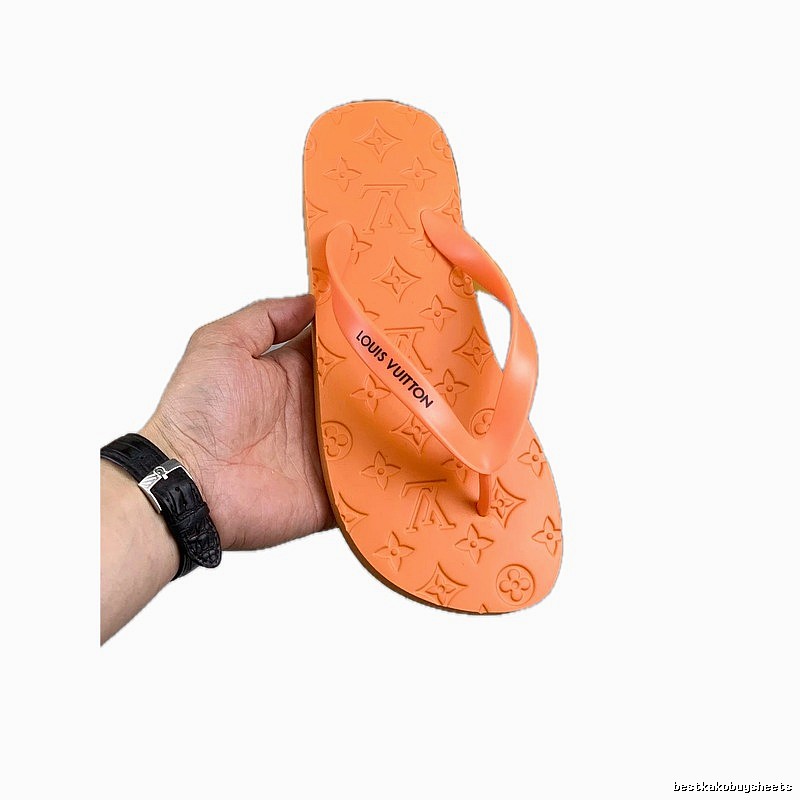 Balenciaga Monogram Trendy Style Orange Flip-Flops