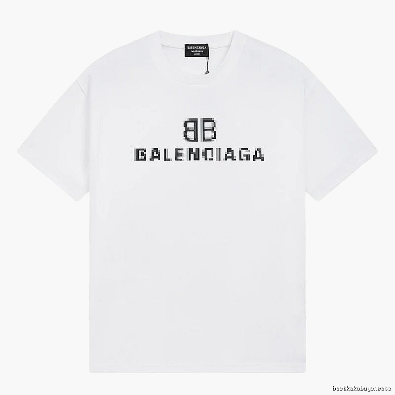 Balenciaga pixel-style white T-shirt