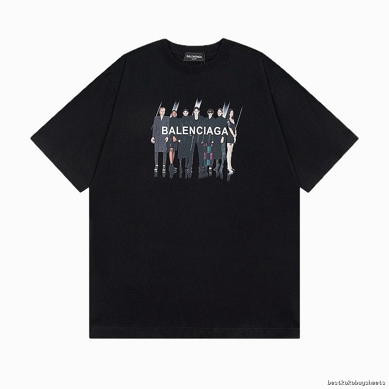 Balenciaga Portrait Print Trendy Black T-Shirt