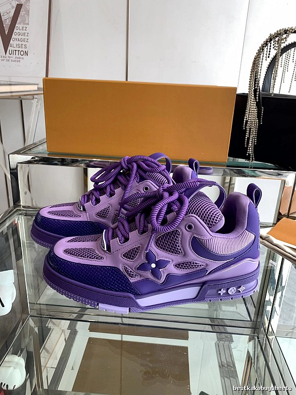 Balenciaga Purple Runner Sneaker with Purple Layered Athletic Runner for Streetwear Looks