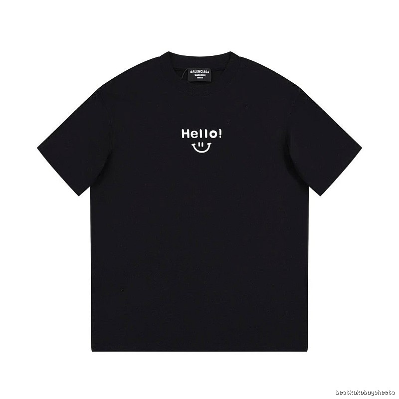 Balenciaga Smiley Print Street Style Black T-Shirt