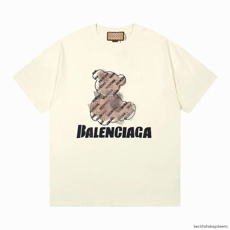 Balenciaga Trendy Off-white T-shirt with Bear Print