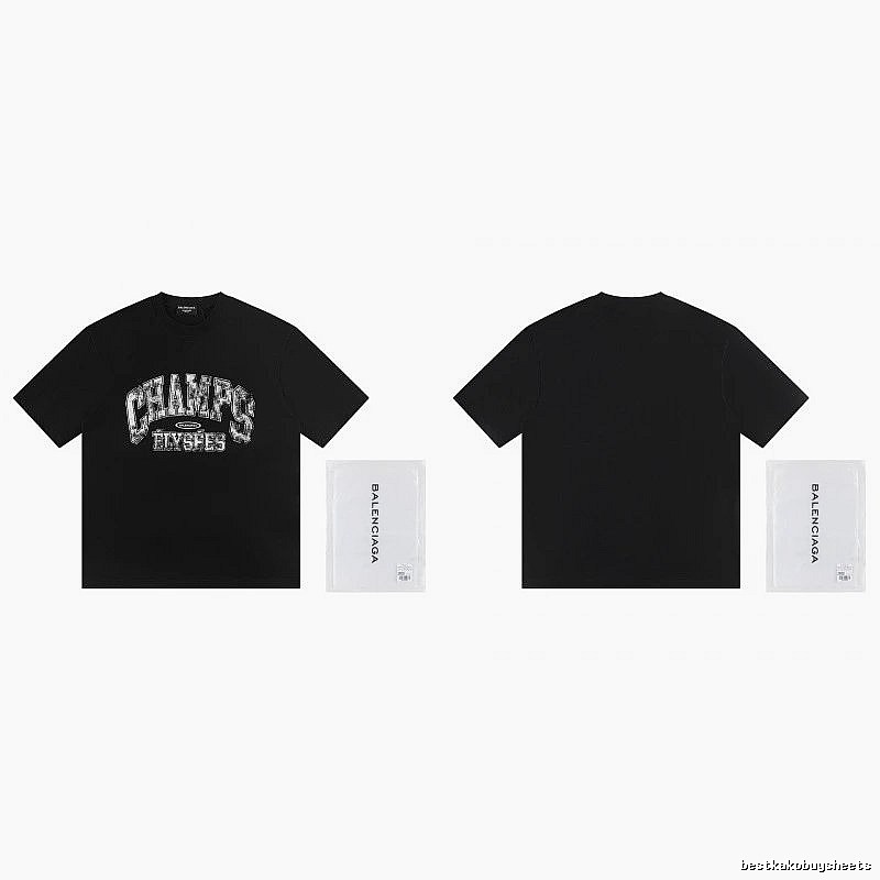 Balenciaga Vintage-style Printed Black T-Shirt
