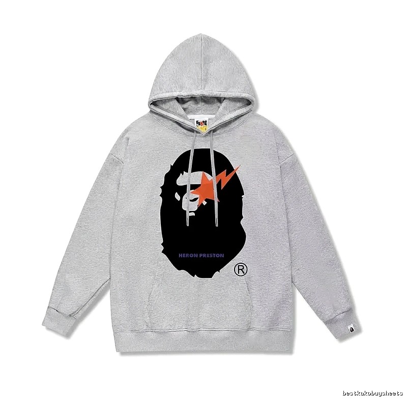 Bape Ape Head Grey Hoodie