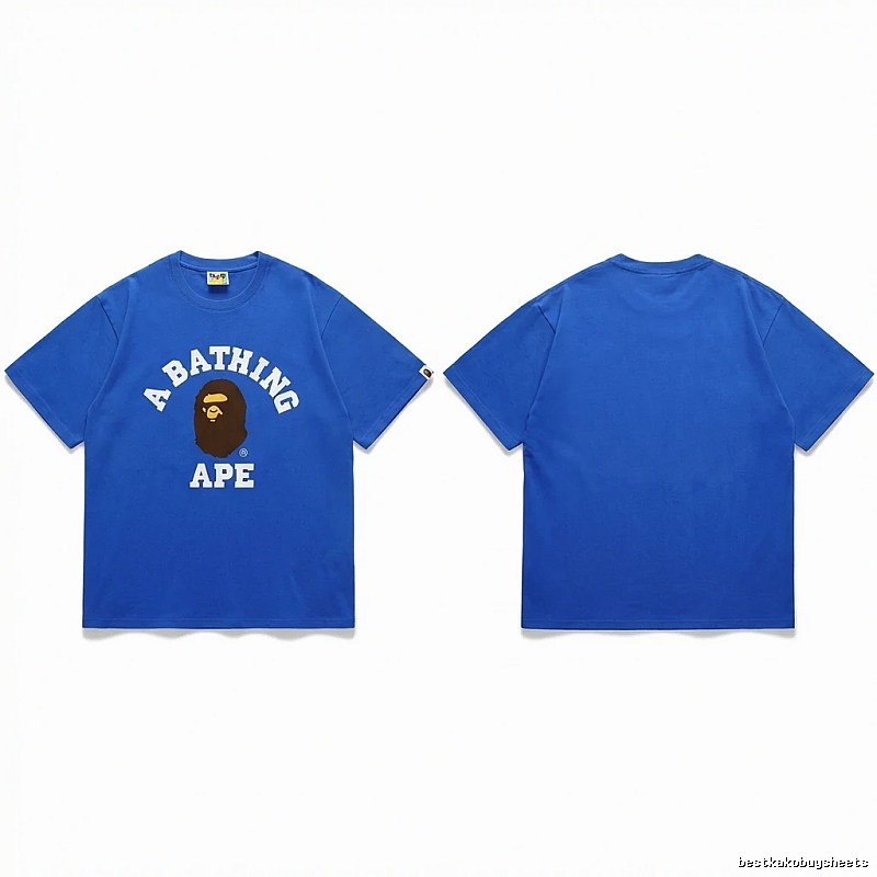 Bape Ape Head Simple Style Blue T-shirt
