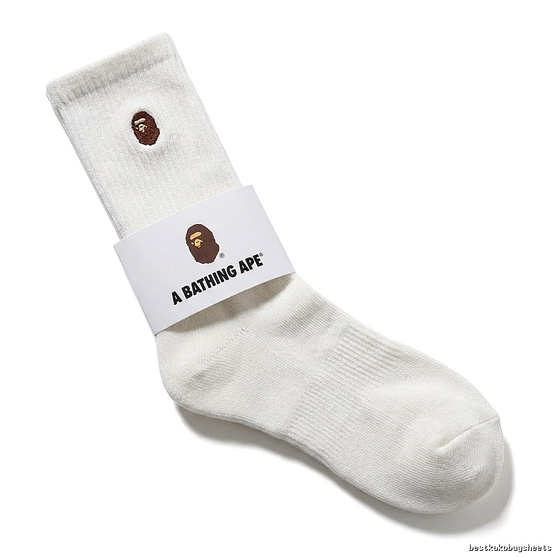 Bape Ape Head Trendy Brand White Socks