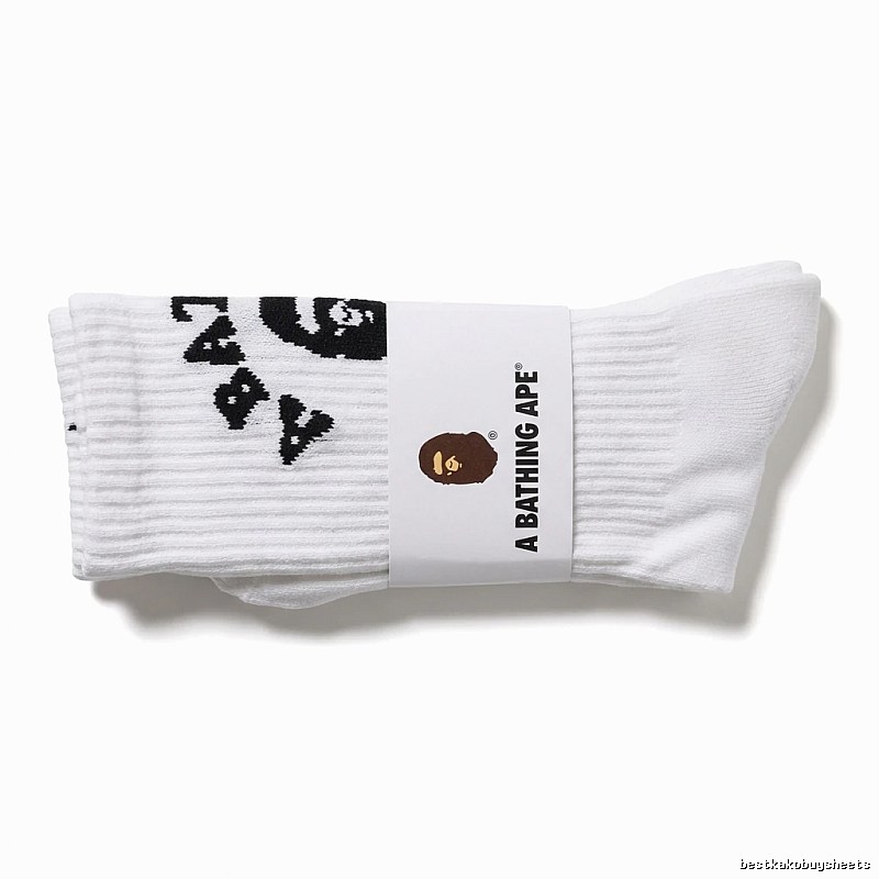 Bape Ape Head White Trendy Socks