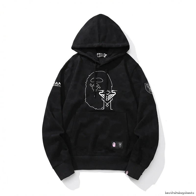 Bape Ape Man series trendy black hoodie