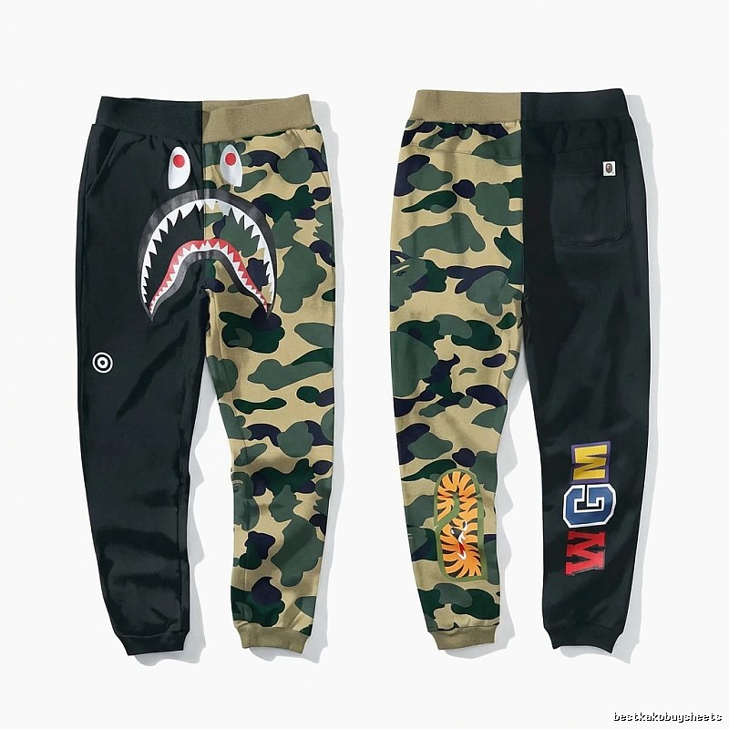 Bape camouflage-patterned patchwork casual pants