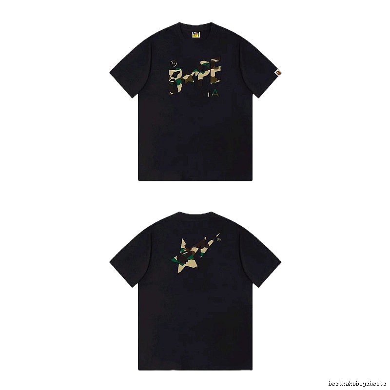 Bape camouflage style black T-shirt
