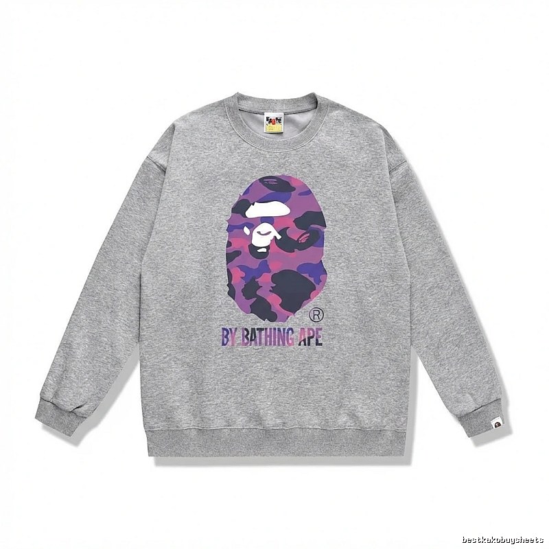 Bape camouflage-style grey sweatshirt