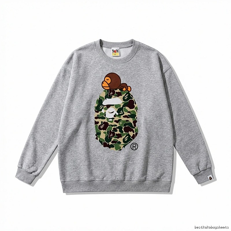 Bape camouflage style grey sweatshirt