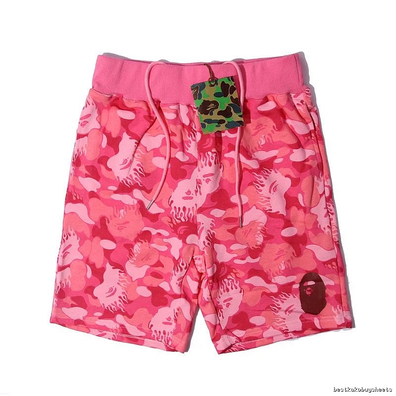 Bape camouflage-style pink shorts