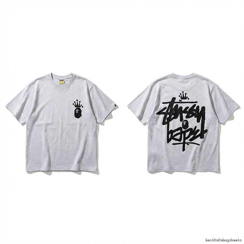 Bape Crown Trendy and Cool Style White T-shirt