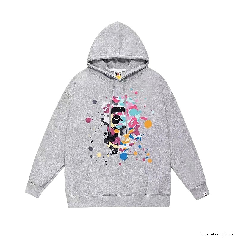 Bape splatter - ink style grey hoodie