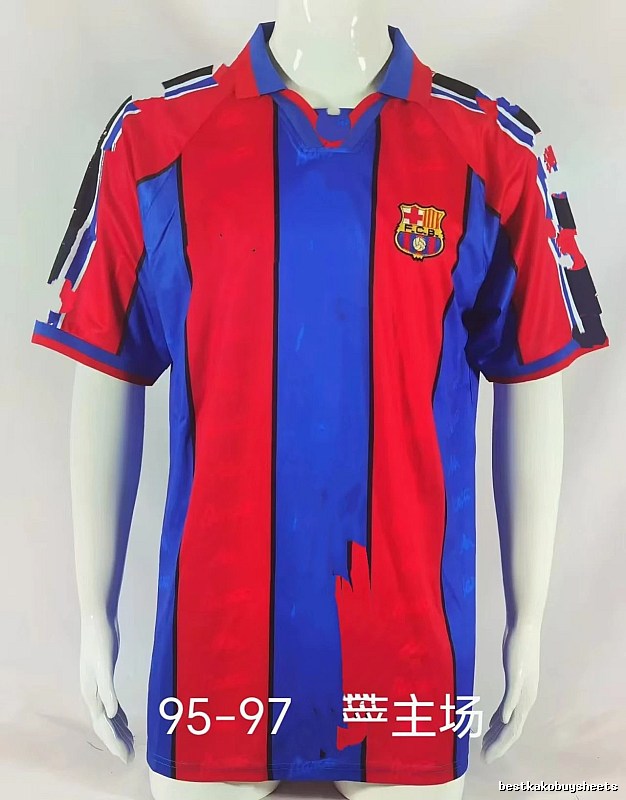 Barcelona Streetwear Retro soccer jersey Blue Red Barcelona with Practical Shape