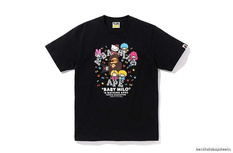 Black T-shirt with Bape cartoon prints