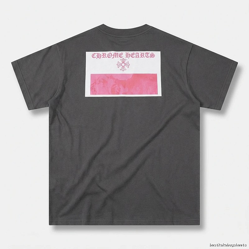 Black T-shirt with Chrome Hearts print style