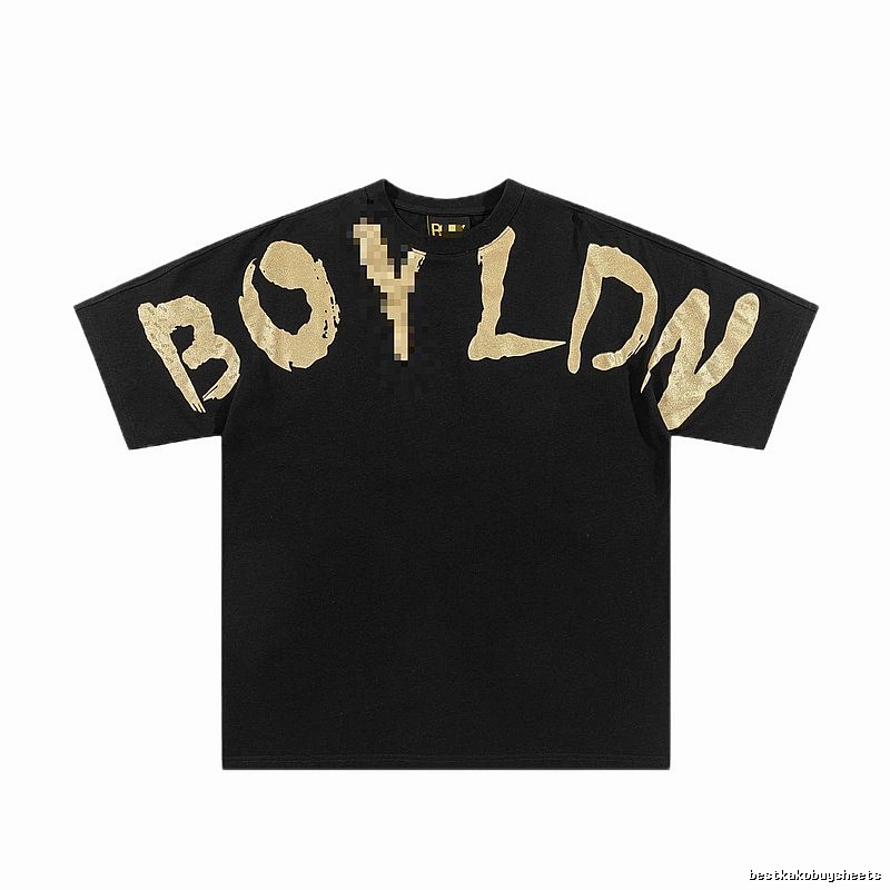 BOY Gold Foil Printed Street Style Black T-Shirt