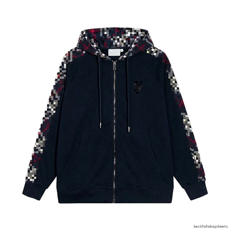 Burberry checkered fashion black coat