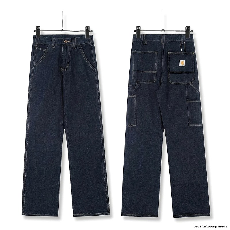 Carhartt workwear style dark blue jeans