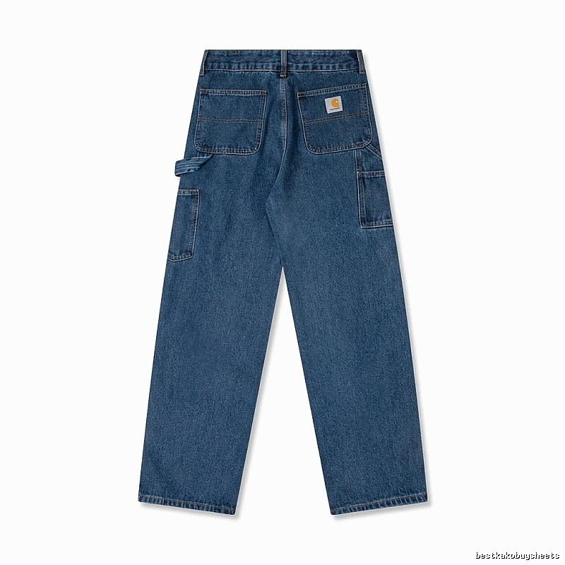Carhartt workwear style dark blue jeans