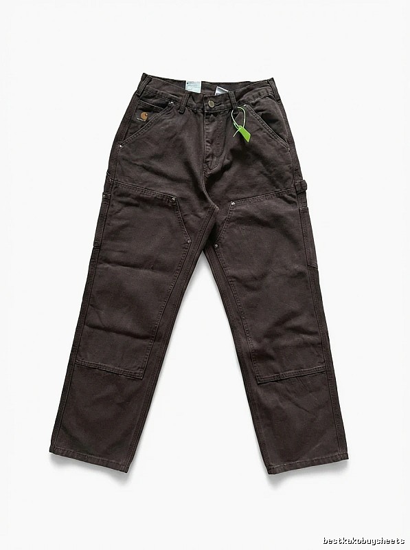 Carhartt workwear style dark brown long trousers