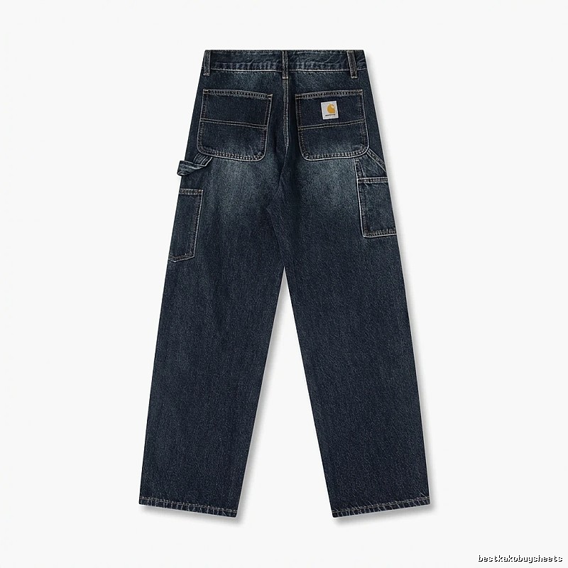 Carhartt workwear style dark denim jeans