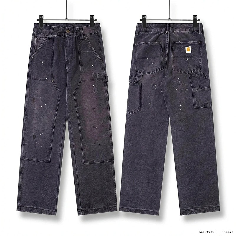 Carhartt workwear-style dark denim jeans