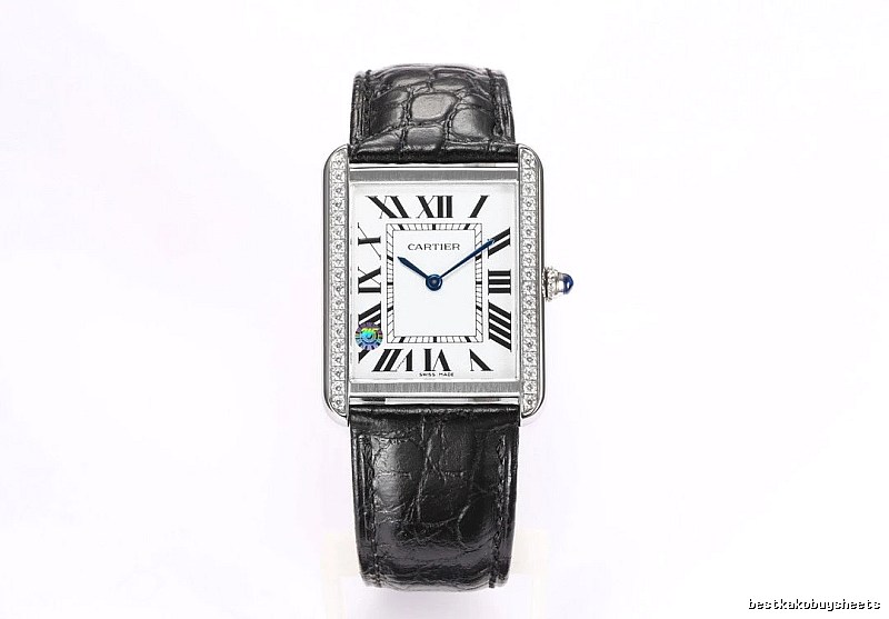 Cartier Tank-Style Dress Watch Travel Edit in Silver And Black