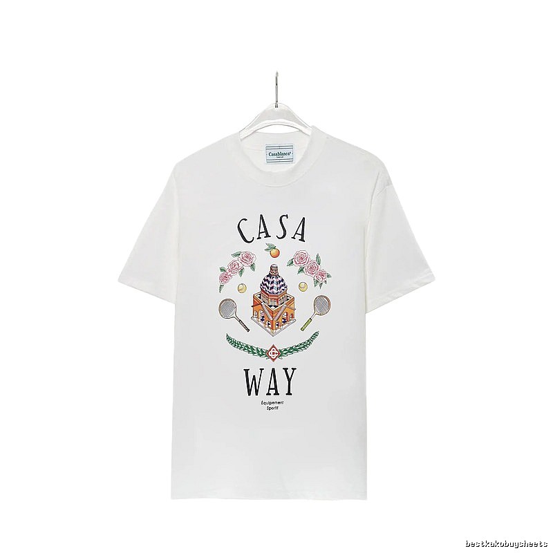 Casablanca printed casual white T-shirt