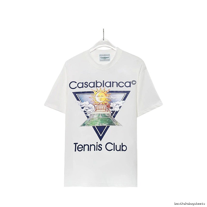 Casablanca White T-shirt with Sun Print
