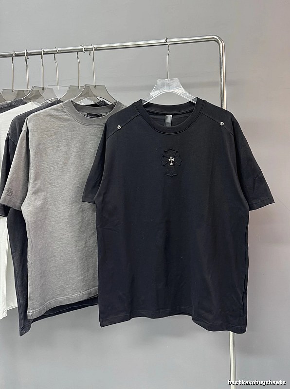 Chrome Hearts Cross American Street Style Black Short-sleeve T-shirt